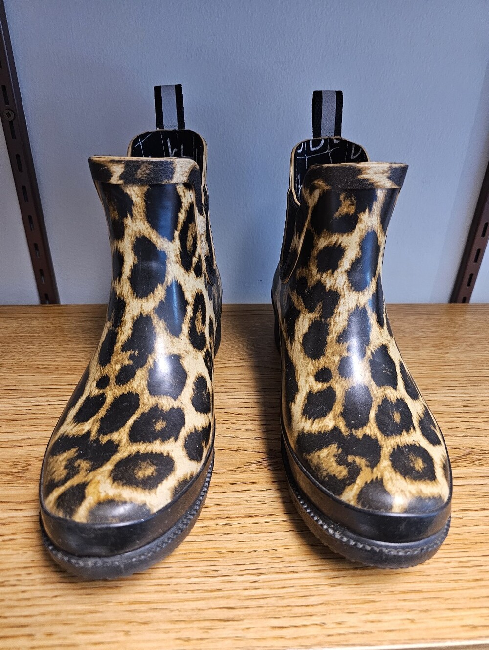 Biotime Animal Print Leopard Rubber Rain Boots Size 6